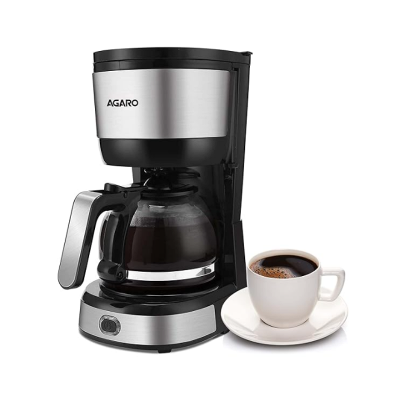 AGARO Royal Drip Coffee Maker, 600ml, 750W (Black/Silver)
