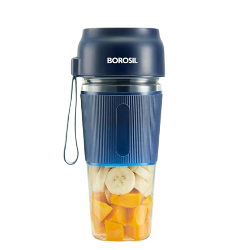 Borosil NutriGrip Portable Blender, 300ml (Blue)