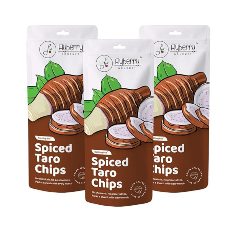 Flyberry Spiced Taro Chips – 150g (Pack of 3)