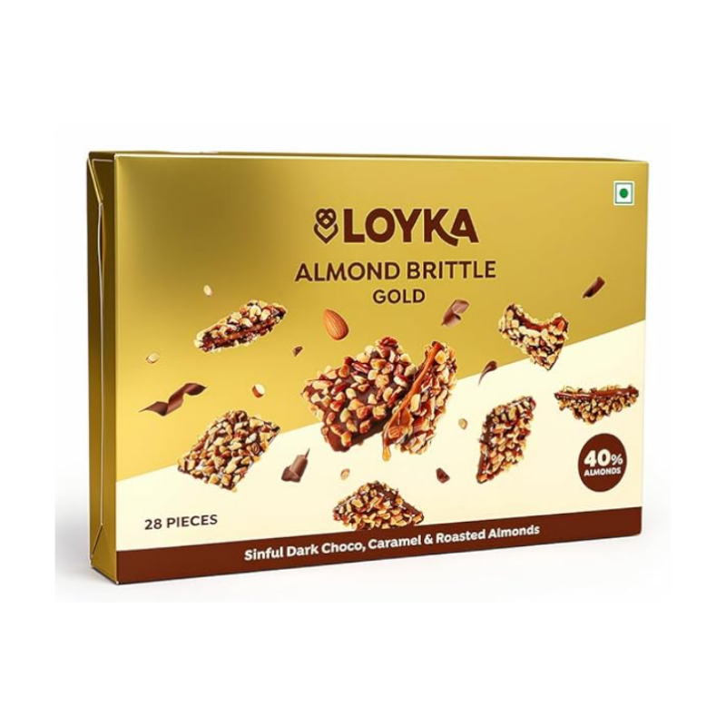 Loyka Almond Brittle Gold Chocolate Box – 28 pcs