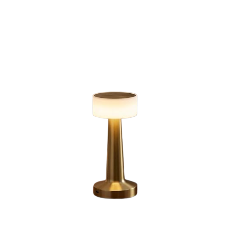 Rechargeable Table Lamp (Metal Gold, 3-Colour)