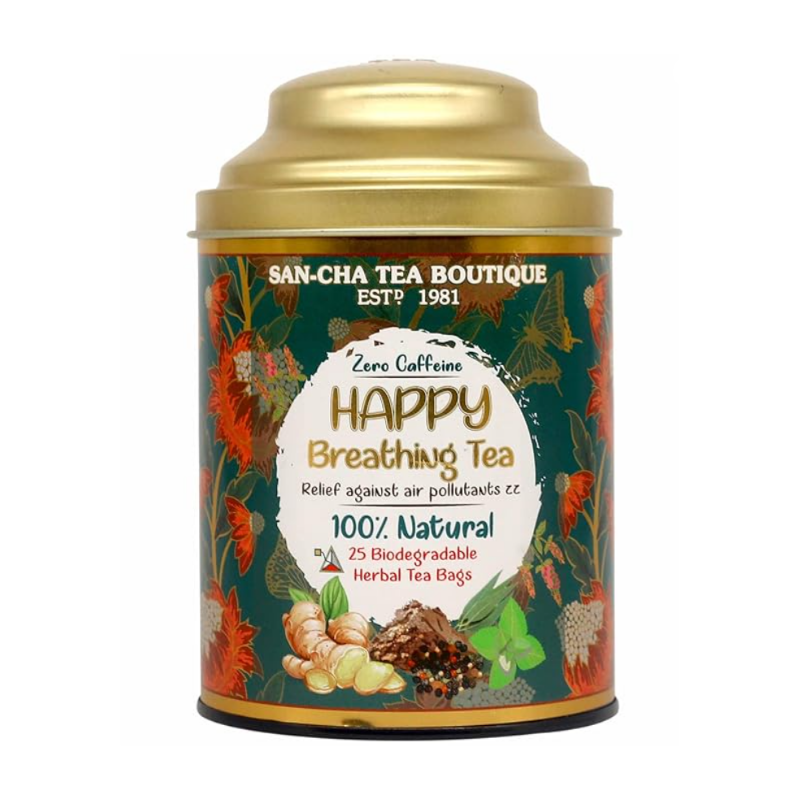 Sancha Happy Breathing Herbal Tea – Tin Caddy (25 Bags)