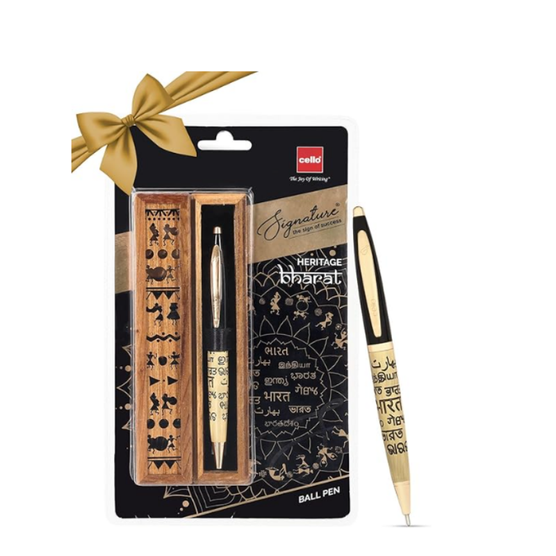 Cello Bharat Heritage Pen with Warli Art Wooden Box