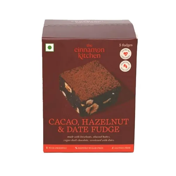 Cinnamon Kitchen Cacao, Hazelnut & Date Fudge - Pack of 5