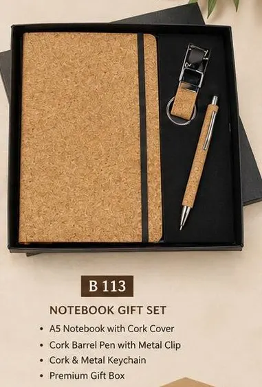 Natural Cork Notebook Gift Set - Full Cork Cover