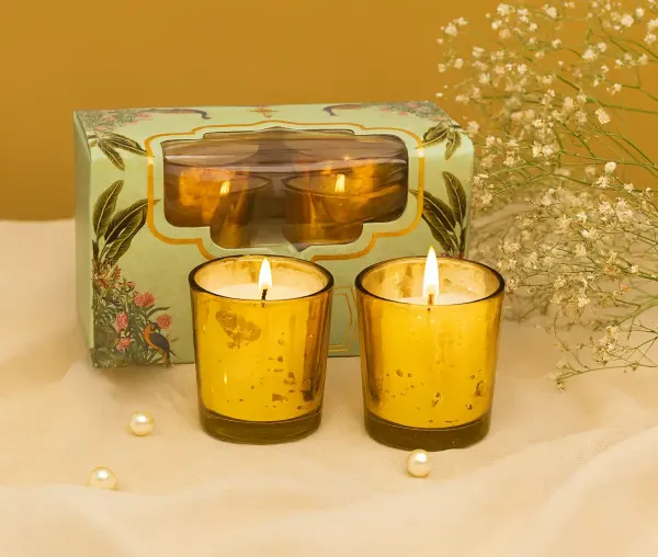Golden Mercury Votive Candle Set