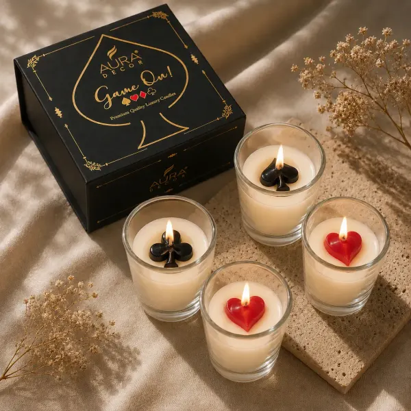 Royal Flush Playing Card Candle Set
