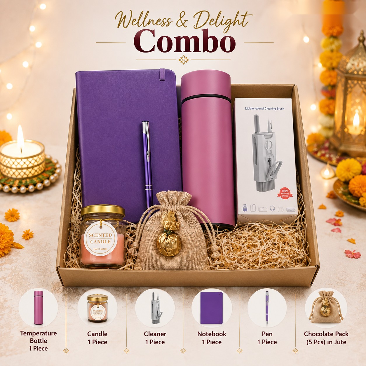 Wellness & Delight Combo - Diwali corporate gift box